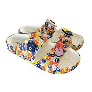 Marimekko x Crocs Sandals Unisex Womens 10 Mens 8 Floral Two Bar Comfort